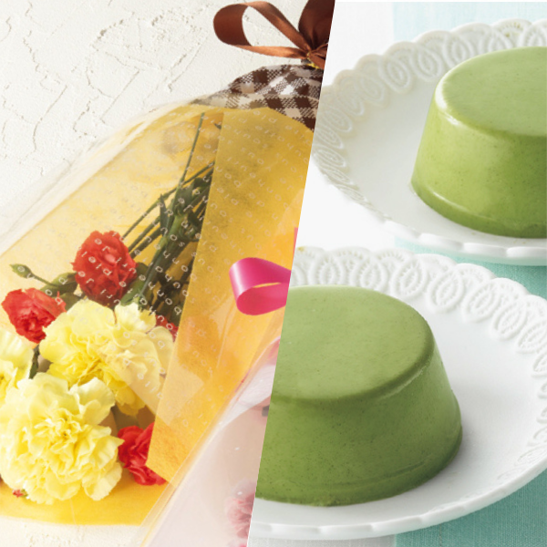 茨木春草園 カーネーションブーケ＋太田製茶 玉露入りショコラプリン【父の日】 商品サムネイル